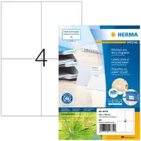 Herma Återvunna adressetiketter A4 | 105 x 148mm | 10734 | vit | 320st
