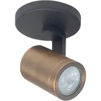 Highlight Takspotlight Halo, svart/mässing brännlackerad Ø 10 cm 1-ljus. dimbar, Svart, Vardagsrum / matsal, Metall, Modern