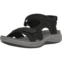 Clarks för kvinnor. 26171412 Mira Bay Sandaler svart (41), Karta, Kardborreband, Casual