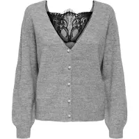 ONLY Koftor / Cardigans / Västar ONLADELE LS LACE MIX REVERS CARDI kvinnor - Grå - EU S