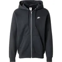 Nike Luvtröja Club Full Zip - Svart/Vit, storlek Medium