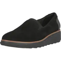 Clarks för kvinnor. 26155819 Sharon läderskor svart (38), Hud, 1 till 3 cm, Ingen, Casual