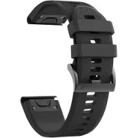 Phonillico Armband för Garmin MARQ Adventure-Athlete-Aviator-Captain-Commander-Driver-Golfer - Svart silikon 22mm QuickFit