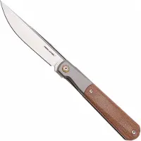 Real Steel Barlow RB-7 7892 Satin S35VN, Titanium Natural Micarta Inlay, pocket knife, Ostap Hel design