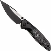 Real Steel Hoeft 7901AF Two-Tone S35VN, Titanium Aluminium Foil Carbon Fiber, pocket knife, Austin Fox design