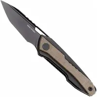Real Steel Bullet 5221GM PVD S35VN, Black Titanium Green Micarta Inlay, pocket knife