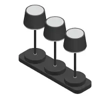 FISCHER&HONSEL GMBH LED-bordslampa med batteri Gardo, 3-pack, laddningsstation, svart dimbar, Svart, Vardagsrum / matsal, Syntetmaterial, Modern