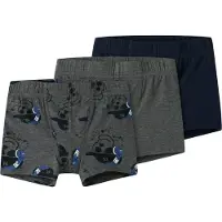 Name it Boxershorts - Noos - NmmTights - 3-pack - Mörkgråmelerad - - 3 år (98) - Boxershorts