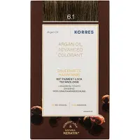 Korres Arganolja högpresterande hårfärg ash dark blonde / mörkblond ask 6.1 Hårfärg 1 st