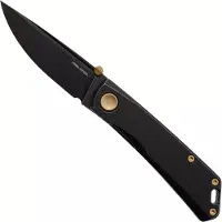 Real Steel Luna Boost 7072, Blackwashed N690, Black Titanium, pocket knife, Poltergeist design