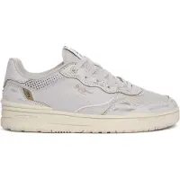 Pepe Jeans för män. PMS00038 Chester Distress vita sneakers i läder (44), Hud, Karta, Nyckelband, Casual
