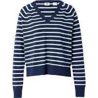 Levi's Tröja 'Supersoft V-Neck Pullover Sweater' marinblå / vit