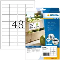 Herma 10902 Självhäftande etiketter 45.7 x 21.2 mm Papper Vit 1200 st Permanent Bläckstråleskrivare, Laser, Laser, färg, Kopiator, Färgkopiator,