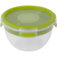EMSA Clip & Go Snackbox 1 l Plast med lock, Tål maskindisk Transparent, Grön 518097