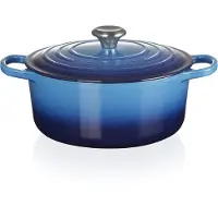 Le Creuset Signature Gryta Rund 26 Cm - Grytor Emaljerat Gjutjärn Azure