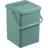 Rotho Bioavfallskärl, , mörkgrön, plast, 9 liter, med kolfilter i locket, plasthandtag