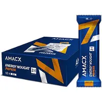 Amacx Papaya Energibarer Låda Nougat 35g 12 Enheter