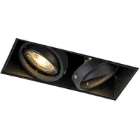 QAZQA Infälld spotlight svart GU10 dimbar tilt-and-swivel trimless 2-ljus - Oneon