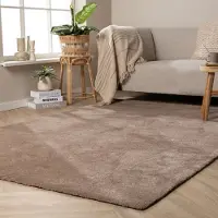 NATURL. Tvättbar matta | Clean brun hos Volero | 120x170cm | Polyester | Enfärgad | Rektangulär | Hög lugg
