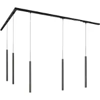 QAZQA Modernt skensystem med 5 hänglampor svart 1-fas - Iconic Frini