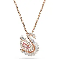 Swarovski Halsband 'Swan' roséguld / rosa / transparent