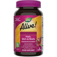 Nature'S Way , Alive! Hår, hud & naglar Premium Gummy, Strawberry, 60 Gummies