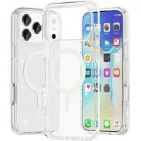 Mtp Products iPhone 17 Pro Stylish Glitter Series Hybrid Skal - MagSafe-kompatibel - Vit