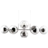 Nowa Glas pendellampa Pilar, dimbar, Aluminium / grå / zink, Vardagsrum / matsal, Glas, Modern, Pendellampa
