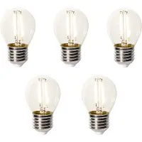 LUEDD Set med 5 E27 dimbara LED-lampor P45 klart glas 3W 250 lm 2200K