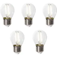 LUEDD Set med 5 E27 dimbara LED-lampor P45 klart glas 3W 250 lm 3000K