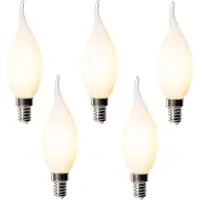 LUEDD Set med 5 E14 dimbara LED-lampor BXS35 Opal 4W 450 lm 2200K