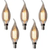 LUEDD Set med 5 E14 dimbara LED-lampor BXS35 rök 4W 300 lm 2200K