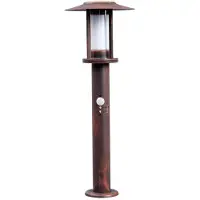 LINDBY LED-sockellampa Pavlos, 55 cm, rostfärgad, sensor Pavlos, Brun / rost, Rostfritt stål, Lantlig / rustik