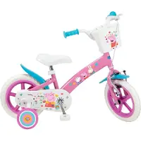 Toimsa barncykel 12 Peppa Pig rosa med stödhjul för flickor 3-5 år (TOI1195)