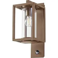 LUCANDE Utomhus vägglampa med rörelsesensor Ferda , dimbar, Brun / rost, Aluminium / grå / zink, Modern