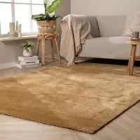 NATURL. Tvättbar matta | Clean guld hos Volero | 120x170 cm | Syntet | Enfärgad | Rektangulär | Låg lugg