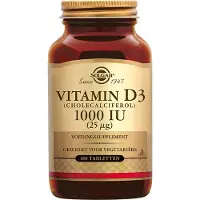 Solgar , Vitamin D3, 25 mcg (1 000 IU), 180 tabletter