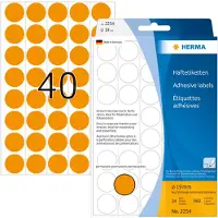 Herma - Papper - matt - permanent häftning - skinande orange - 19 mm, rund 960 etikett (er) (24 ark x 40 etiketter