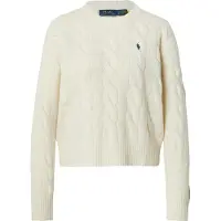 Ralph Lauren för kvinnor. 211A91216002 Tröja i ull och kashmir i krämvit (L), Casual, Lång ärm