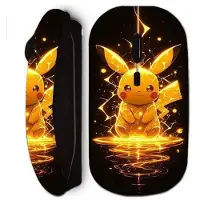 CAPACHEAP Souris sans fil - Pikachu - Eclair - Noir - Nano clé USB - Portable