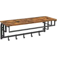 Vasagle Skoskåp med fällbara luckor och öppet fack 60 x 24 x 102 cm - Rustik Brun