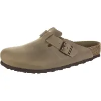 Birkenstock för män. 960811 Lädertofflor Boston (Vanlig passform) brun (44), Hud, Karta, Ingen, Casual