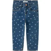 Name it Jeans - Nej - Mamma - NmfBella - Denim Blue/Hearts - - 3 år (98) - Jeans