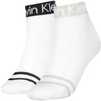 Calvin Klein 2 Pack Logo Stripe Ankle Socks