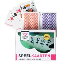 Kortlek set (2 kortlekar) i fodral 100% plast 4 index
