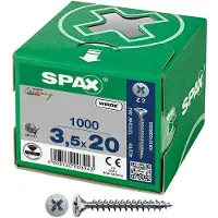 Spax 1081010350205 Sänkhuvudskruv 3.5 mm 20 mm Stål 1000 st