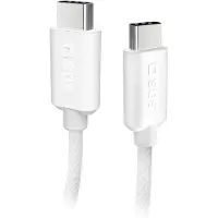 SBS TECABLETISSUETCCG USB-C - USB-C 1,5m 60W flätad kabel - grå