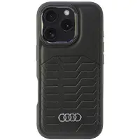 Audi syntetiskt läder MagSafe iPhone 16 Pro 6,3" svart/svart hårddisk AU-TPUPCMIP16P-GT/D3-BK