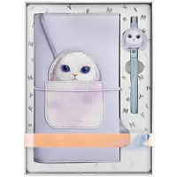 Nimmy Big Eyed Pet 2.0 Rabbit 2-i-1 anteckningsbok + pennset - Lila