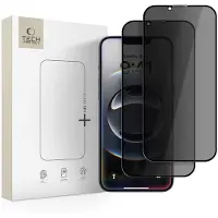 Tech-Protect Anti Spy Glass Pro+ 2-pack för iPhone 16e / 14 / 13 Pro / 13 - svart
